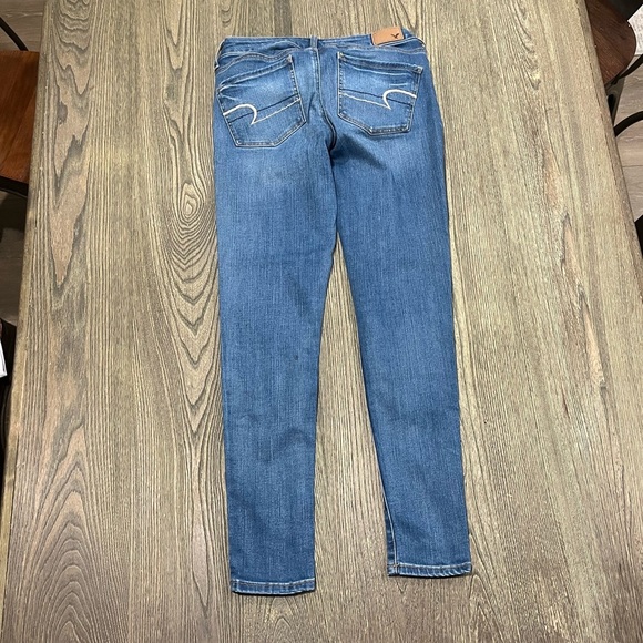 American Eagle Jeggings Jeans Pockets Super Stretch Denim Medium Wash Size 4 - Picture 9 of 11